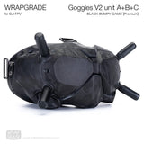 WRAPGRADE for DJI FPV Goggles V2 Skin Seal (Black Bumpy Camo)