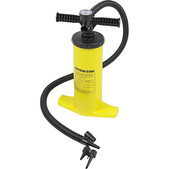 CAPTAIN STAG US-1452 Air Pump, Double Action Hand Pump, Air Gauge, 4 PSI Maximum Measurement