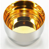 Yoshikawa YJ2462 Guinomi, 3.4 fl oz (100 ml), Stainless Steel, Gold Plated Finish, Silver