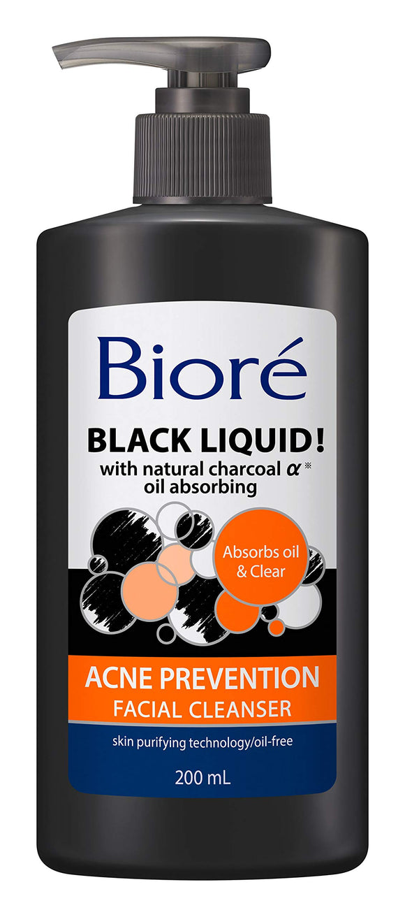 Biore Black Liquid Facial Cleanser 200ml USABiore Face Wash