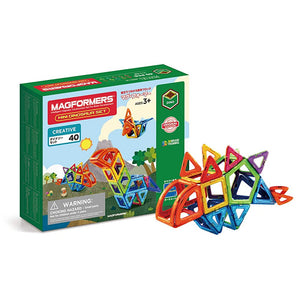 Bonelund Magformers MF708003J Dinosaur Set, 40 Pieces, Japanese Play Booklet Included, Ages 3