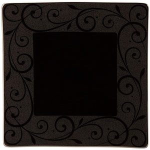 Narumi 50730-5270 Plate, Modern Black Arabesque Black, 10.6 inches (27 cm), Square, Made in Japan