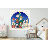 Christmas Dog Tapestry Wall Hanging Large Size Party Interior Cotton Full Color Print FD-L001 Hamco Pet Lovers