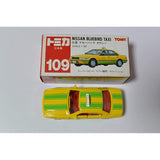 Made In Japan tomika Red Box 109 Blue Bird Taxi 1/60 Red Tomy Logo