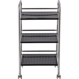 Fuji Boeki 93396 Kitchen Wagon, 3 Tiers, Width 15.7 inches (40 cm), Black with Wheels