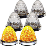CUSTOMIZE (Customized) 12V 24V Truck for Track with Shoulder Lamp Light Lighting side Marker Marking 5 -sided Crystal Cut Specification 22LED General Blue/Yellow/Red/White/Amber color (6 pieces, 6 pieces)