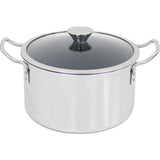 Urushiyama Metal Industries IH-Duo DUO-22W Two-Handled Pot, 8.7 inches (22 cm), IH Compatible, Stainless Steel, Made in Japan