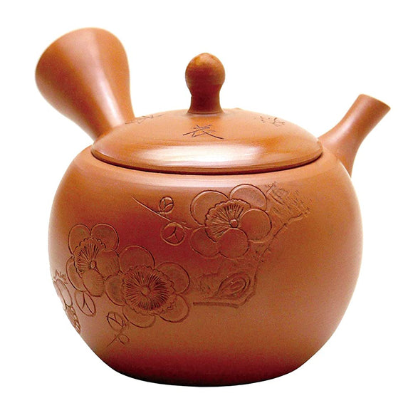 Yamaki Ikai KZ10 Small Round Plum Carving Teapot