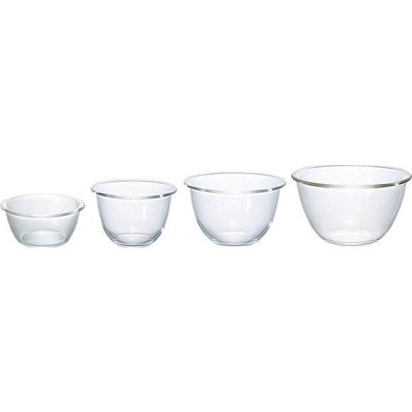Hario 20741801 Heat Resistant Glass Bowls Set of 3 (Includes 1 Salad Bowl), Clear