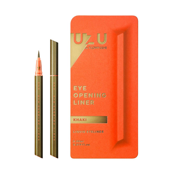 UZU BY FLOWFUSHI Eye opening liner [Khaki] Liquid eyeliner Hot water off Alcohol free Dye free Hypoallergenic