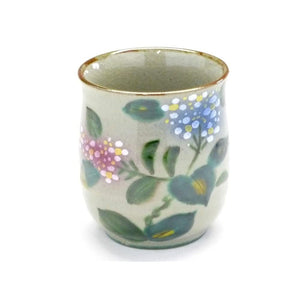 Kyuyaki [Hot Cup] Large Gaku Hydrangea [Blue Backing]