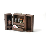 Gendai Hyakka CAMPER Spice Cabinet BROWN A493BR Closed, W 7.5 x D 5.9 x H 9.1 inches (190 x 150 x 230 mm)