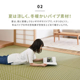 Hagiwara Rug, PP Pattern Top Mat, Brown, Edoma 4.5 Tatami Mats, Igusa Style, Washable, Luis