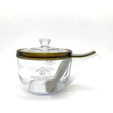 Unbreakable Transparent Teapot, Brown (Noguchi Kumataro Tea Garden Limited Logo) with Tea Brewing Leaflet, Made in Japan, Plastic, Green Tea, Black Tea, Roasted Tea, Oolong Tea, Herbal Tea, Cold Brew and Ice Draining, Dishwasher Safe, Bleach Safe