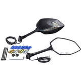 KIJIMA Bike Bike Part Mirror TECH07 Shaft type Mirror & LED turn signal left and right set sequential type carbon look 203-8076