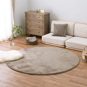 Hagiwara Rug, Hot Carpet Cover, Beige, Diameter of Approximately 72.8 in. (185 cm), Velvety Soft, Premium, Memory Foam, Thick, Washable, Water Repellent, Anti-Slip, Hot Carpet Compatible