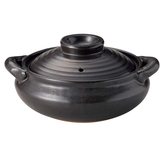 Thousand Old Burn Cremation Urn Shaped Pot Black Matte 13764