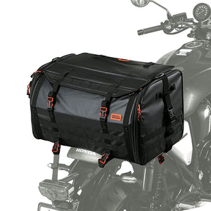 DOPPELGANGER DBT523-BK Camping Touring Seat Bag, Waterproof Touring Bag for Motorcycles, Capacity 13.2 - 27.6 gal (60 - 80 L), Waterproof Inner Bag, Shoulder Belt, Fixed Belt, Black, W 23.6 x H 13.4 x