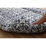 Ikehiko #6705459 Bedding Washable, Toray Mashron Cotton, Lightweight, High Elasticity, Choose from Color and Patterns, Made in Japan, Double Long, Tile Navy, Approx. 55.1 x 82.7 inches (140 x 210 cm)