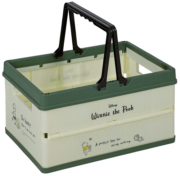 CAPTAIN STAG Disney Folding Container Cage Folding Handy FD Container With Handle L Size Width 450 x Depth 315 x Height 255 mm Storage Height 65 mm Capacity 26 L Winnie the Pooh / Outing MA-1092