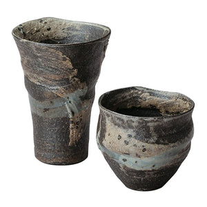 Shigaraki ware in to a evening drink CUP Set of 2 Ariso 3 - 1606