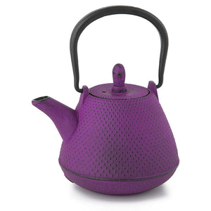 Logistics Associates Nambu Ironware Iron Kettle, Teapot, Hail, Dome, 0.1 fl oz (0.4 L), Purple, Made in Japan, Triangular Tea Strainer, Inner Enameled Finish, Iron Kettle, Teapot, Color Pot, Purple (Arare