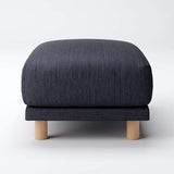 MUJI 82075168 Cotton Denim Sofa Body, Ottoman, Urethane, Pocket Coil Cover, Navy, For Ottoman, Urethane (2019)