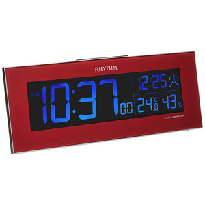 Rhythm RHYTHM 8RZ173SR01 Alarm Clock, Radio Wave Digital, Iroria, Gradient, LED, 365 Colors, Display, Red