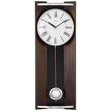 Rhythm RHYTHM 4MPA05RH06 Pillar Wall Clock, Analog, Modern Life M05, Pendulum, Wood, Brown