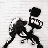 Banksy Design bdld-1907-008-L Black and White Graffiti Street 22.4 x 22.4 inches (57 x 57 cm), Made in Japan, Poster, Stylish, Interior, Remodeling, Living Room, Interior