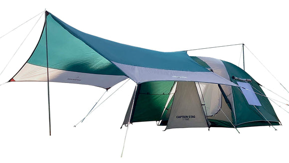 CAPTAIN STAG Tent Tarp Extension Belt Set GREEN PACKAGE CS Tool Dome Tent & Tarp Set + 3 ~ 4 people UZ-13231 440 × 440cm
