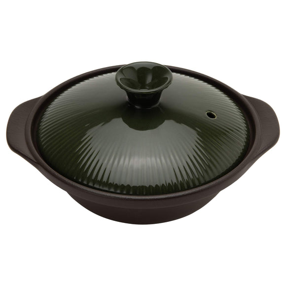 TAMAKI TDF02-610 Thermatec Pot, For 1-2 People, Olive, Diameter 8.9 x Depth 7.7 x Height 4.6 inches (22.5 x 19.4 x 11.7 cm), Direct Fire, Microwave, Oven Safe