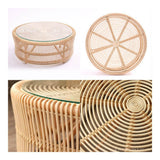 Rattan World T280ND Round Glass Table Low Type