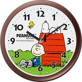 Rhythm Snoopy M712A 4KG712MA06 Wall Clock, Character, Analog, Brown, Diameter 13.0 x 1.6 inches (33 x 4 cm)