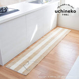 OKA UCHI Cat Kitchen Mat, Approx. 17.7 x 94.5 inches (45 x 240 cm), White