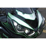 MOTOGRAFIX (MOTOGURAFIKKUSU) BODY PADS ZX - 14R (ZZR1400) 12 - Front WHITE/BLACK/GREEN MT - NK021WKG