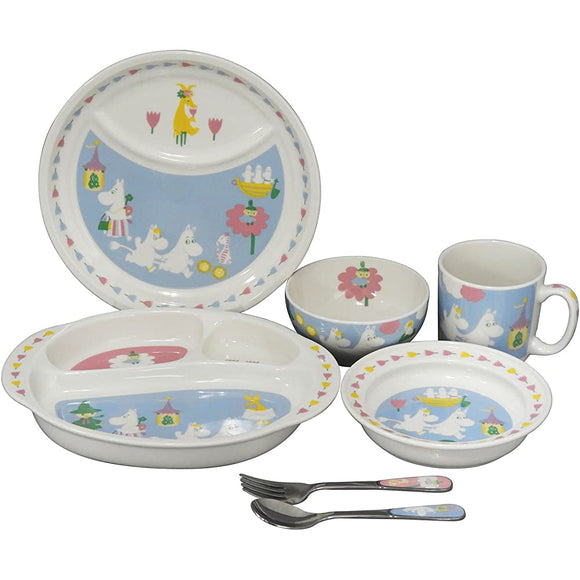 Yamaka Shoten MOOMIN MM1200-116 Baby Kids Dinnerware Set, 7-Piece Set, Baby, Children's Tableware (Gift Box), Microwave, Dishwasher Safe, Moomin Goods, Scandinavian, Mother's Day, Present, Tableware, Gift, Wedding Gift, Made in Japan