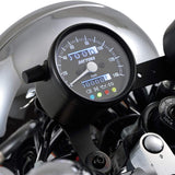 DAYTONA 15626 Mechanical Speedometer for MotorcycleS, Black Body, Black Panel, White LED, WHITE LED, WITH INDICITOR