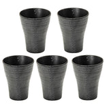 Mino Burn Soju Cup Set of 5 Black Glaze Intensity 418 - 12 - 41E (5)