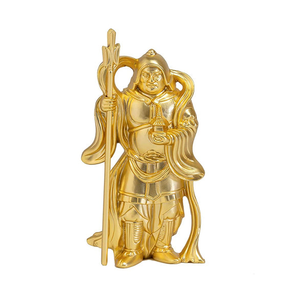 Kaiun Seven Lucky Gods Bishamon (Gold Plated/24K Gold) Buddhist Hideun Makita Original Sculptor_Buddha Statue Figurine Takaoka Copper Ware (Bishamonten 7fg)