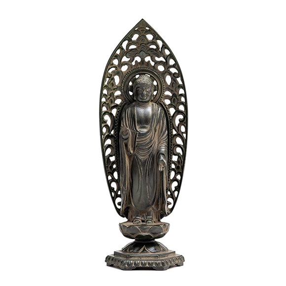 Buddha Statue, Amida Nyorai, 5.9 inches (15 cm) (Old Bronze), Buddhist: Hideun Makita Prototype: (born in Dog/Year of the Dog), Zodiac, Takaoka Copperware (KS Amidanyori)