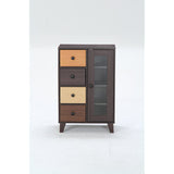 Fuji Boeki 96300 Gradient Cabinet, 4 Tiers, Height 35.0 inches (89 cm), Slim, With Legs, Wood Grain