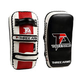 THREE ARMS Boxing Pro Curve KickMitts (Set of 2, One Size Fits Most, Synthetic Leather, For Adults, Karate, Martial Arts MMA