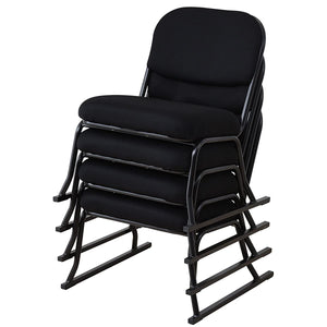 Yamazen YSSC-53M-4P(BKBK) Stacking Chair, Thickness: 2.0 inches (5 cm), Loose Size, Easy to Sit, Mesh Fabric, Scratch Resistant Tatami Mats, Finished Product, BlackBlack, Set of 4, Work from Home