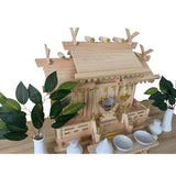 Kamidana no Sato Shinto Shelf Set, 3 Shrines with Shinto Tools, Roofing and Three Shrines, Wakaba (Small) Shrine Set, Authentic Shrine Shelf, New Construction, Opening, Office, Shrine Shelf