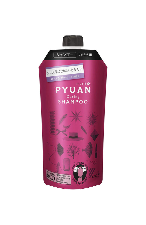 PYUAN Merit Pure Daring Rose & Garnet Fragrance Shampoo Refill 340ml [Silicone-free formula, pearl free, coloring free] Izumi Kawai collaboration 340ml