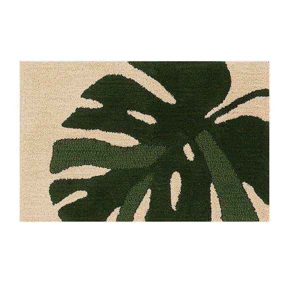 Senko M+home 26813 Monstera Mat, Approx. 17.7 x 27.6 inches (45 x 70 cm), Beige, Bath Mat, Entrance Mat, Antibacterial, Odor Resistant, Washable, Made in Japan