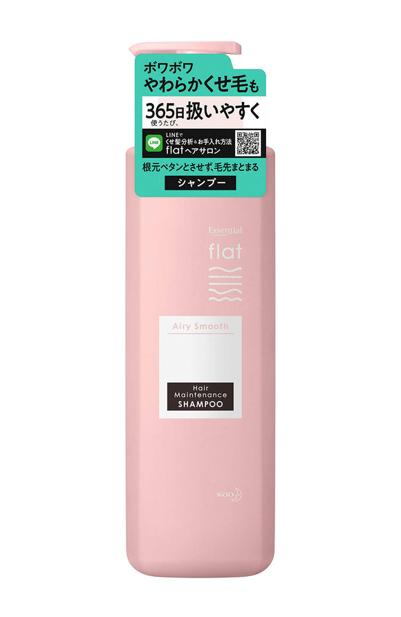 flat Essential Flat Airy Smooth Shampoo Boa Bois Soft curly hair Cat hair Undulating hair Hair ends Holds together Anti-tangles Contains core elastic ingredients (malic acid: repair and moisturizing ingredient) Bottle 500ml 500ml