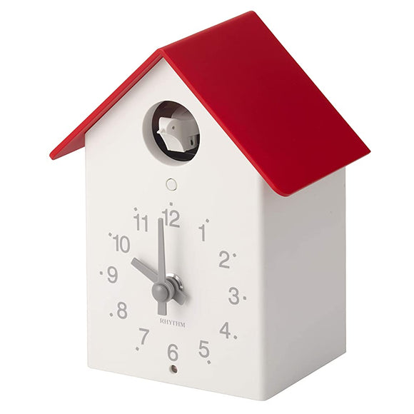 Rhythm RHYTHM PLUS 4RH797SR01 Table Clock, Wall Clock, Multi-purpose, 7.3 x 5.7 x 4.2 inches (18.5 x 14.6 x 10.7 cm), Red