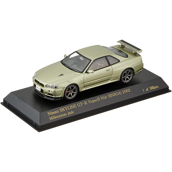 CARNEL CN430203 1/43 Nissan Skyline GT-R VspecII Nur (BNR34) 2002 Millennium Jade Finished Product